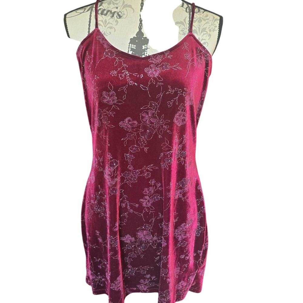 Vintage Y2k Whimsygoth Witch Red Velvet Dress Size Large Non Such